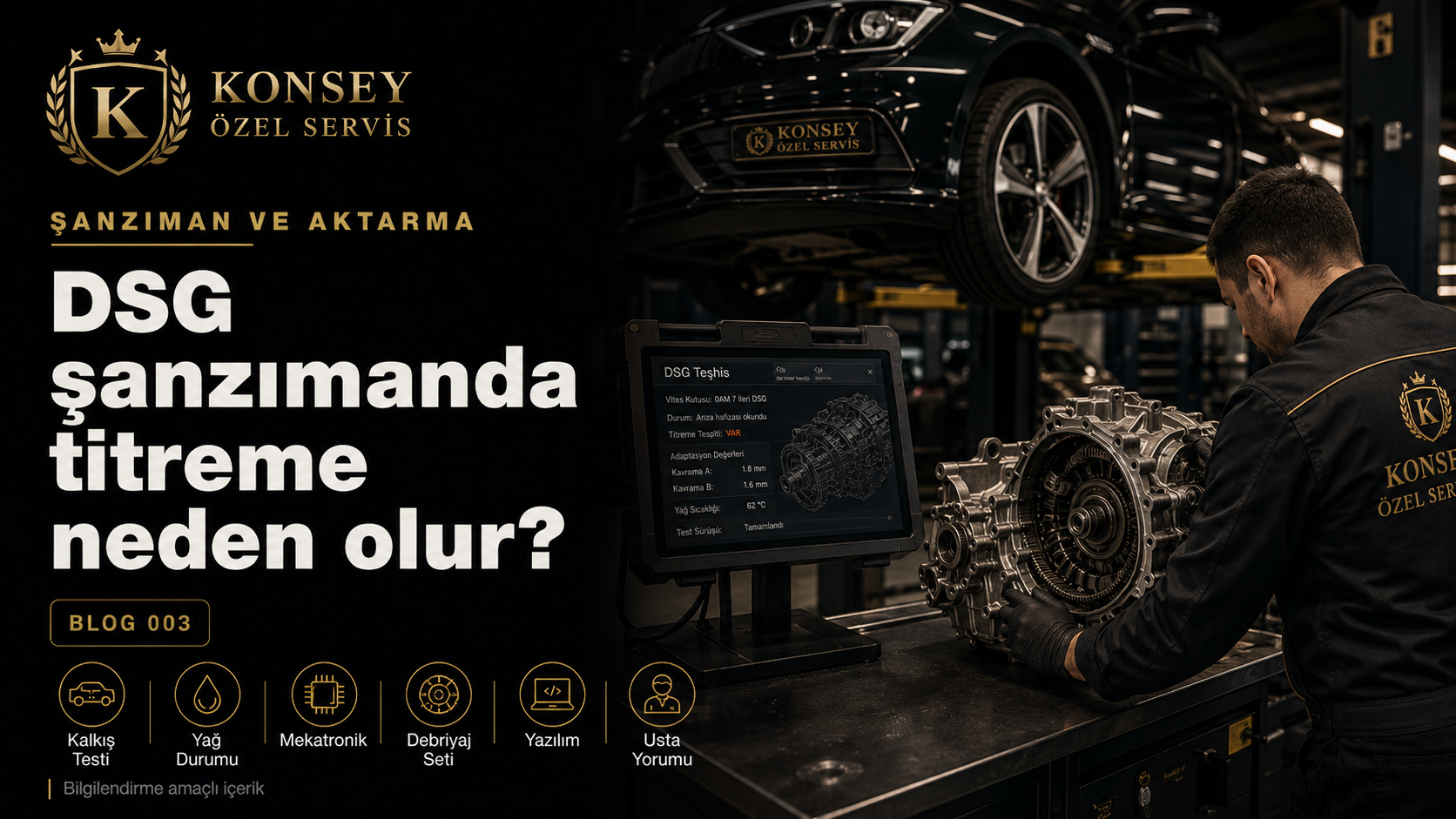 DSG şanzıman belirtileri için servis kontrolü