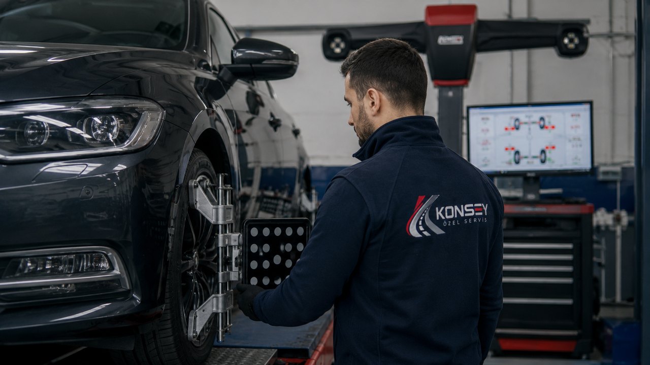 Lastik yaşı ve servis güvenliği için tekerlek hizalama kontrolü
