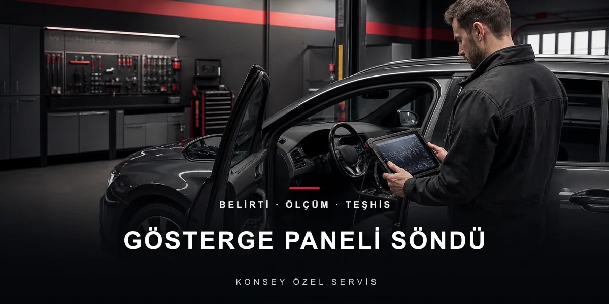 Gösterge Paneli Tamamen Söndü: Kontak Açık, Ekran Karanlık için Konsey Özel Servis görseli