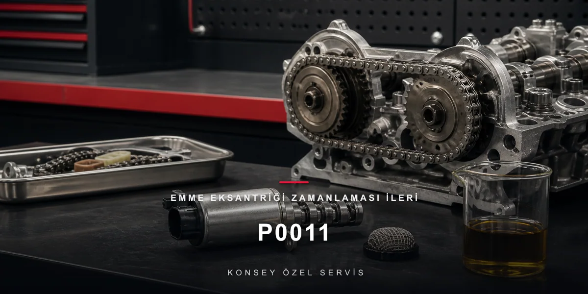 P0011 Arıza Kodu: Emme Eksantriği Zamanlaması İleri — VVT ve Yağ için Konsey Özel Servis görseli