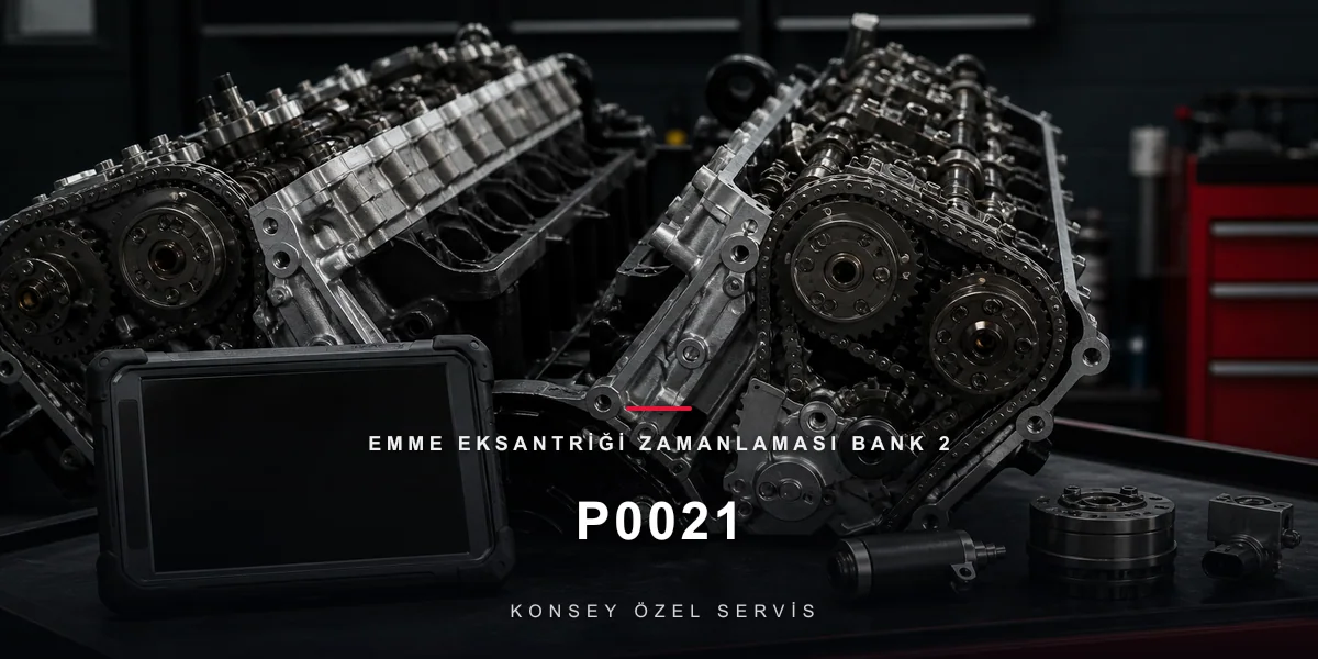 P0021 Arıza Kodu: Emme Eksantriği Zamanlaması Bank 2 — V Motor VVT için Konsey Özel Servis görseli