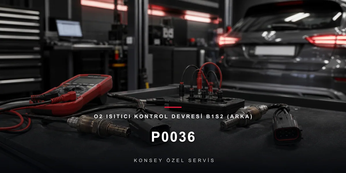 P0036 Arıza Kodu: O2 Isıtıcı Kontrol Devresi B1S2 (Arka) için Konsey Özel Servis görseli