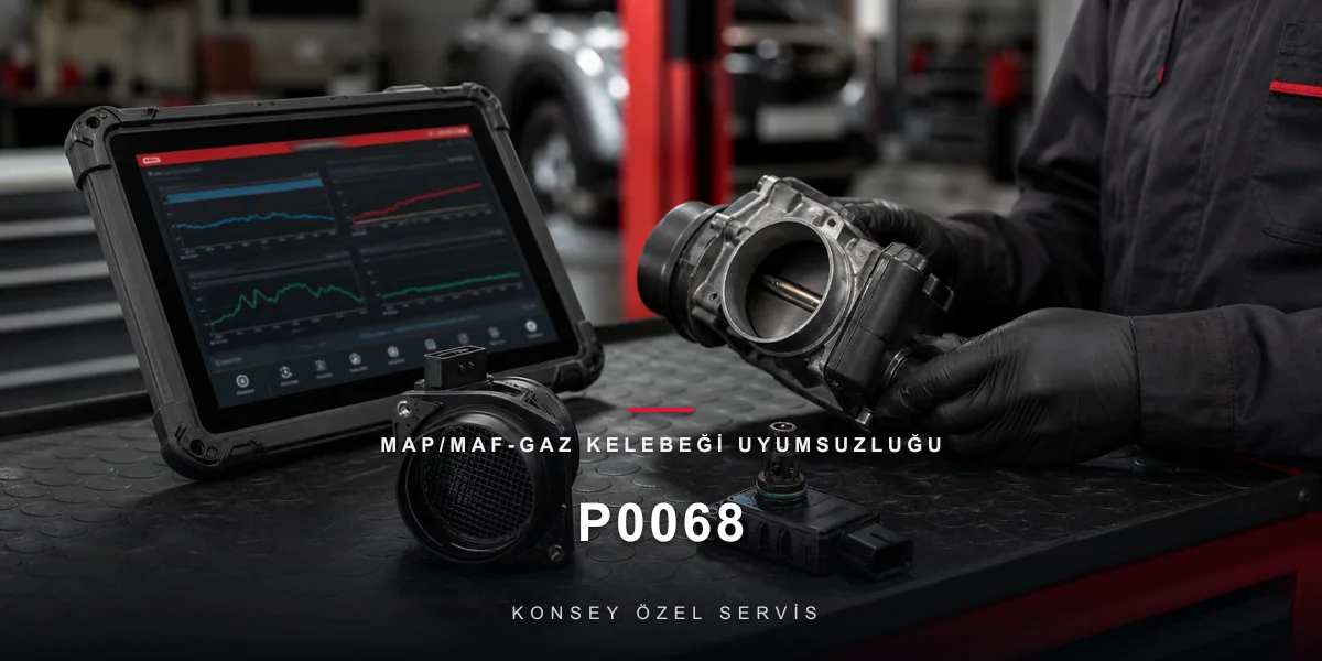 P0068 Arıza Kodu: MAP/MAF-Gaz Kelebeği Uyumsuzluğu — Üçlü Çapraz Sorgu için Konsey Özel Servis görseli