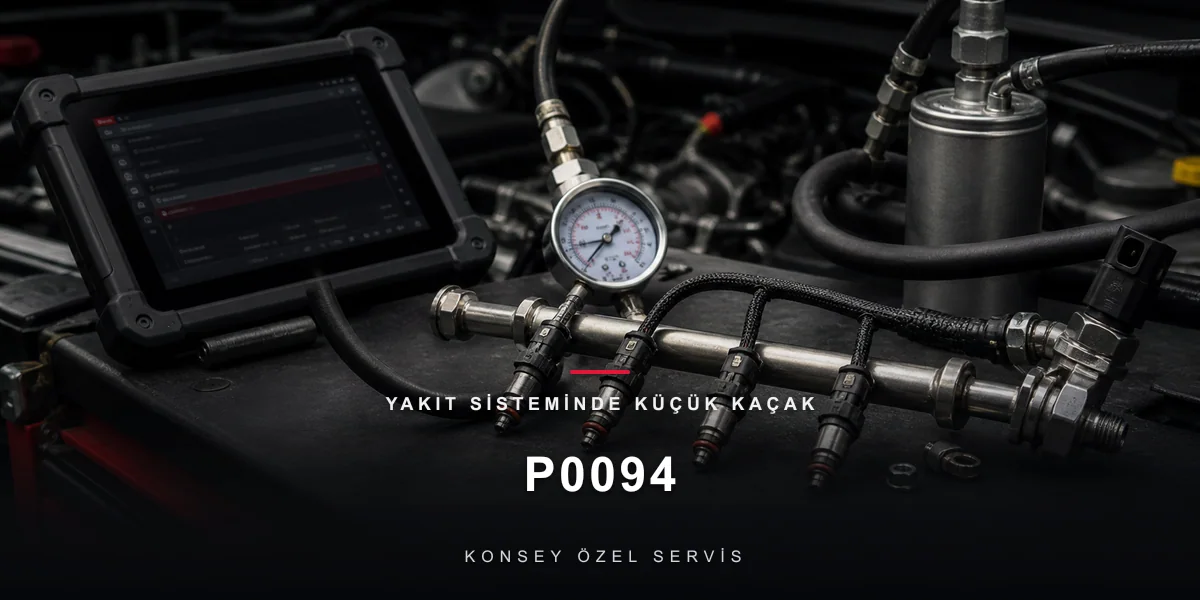 P0094 Arıza Kodu: Yakıt Sisteminde Küçük Kaçak — P0093'ün Sessiz Kardeşi için Konsey Özel Servis görseli