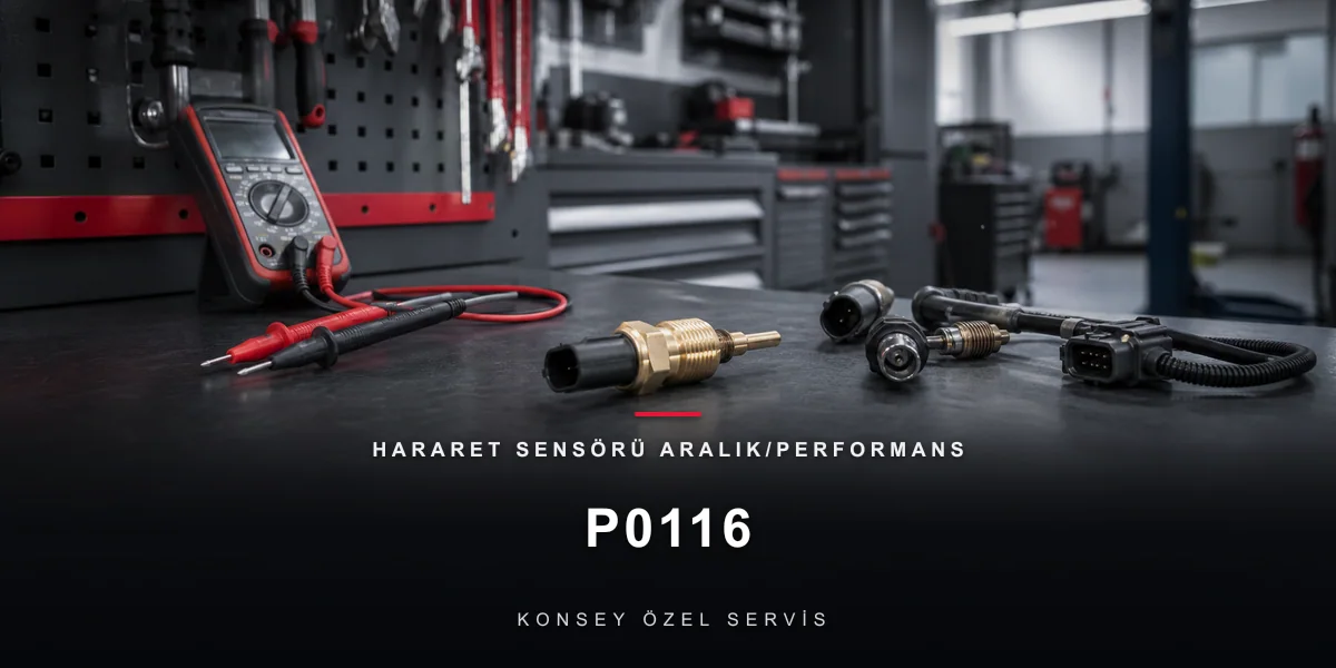 P0116 Arıza Kodu: Hararet Sensörü Aralık/Performans — Mantık Hatası için Konsey Özel Servis görseli