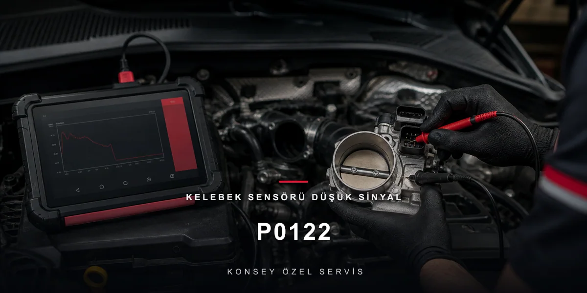 P0122 Arıza Kodu: Kelebek Sensörü Düşük Sinyal — Dibe Çakılı Veri için Konsey Özel Servis görseli