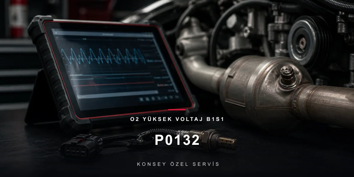 P0132 Arıza Kodu: O2 Yüksek Voltaj B1S1 — Zenginde Yatan Sinyal için Konsey Özel Servis görseli
