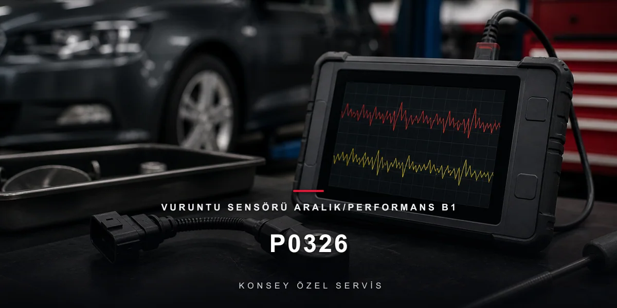 P0326 Arıza Kodu: Vuruntu Sensörü Aralık/Performans B1 için Konsey Özel Servis görseli