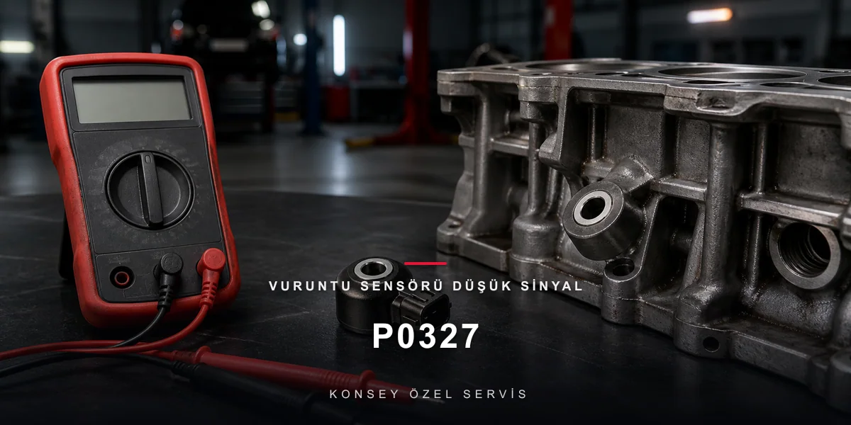 P0327 Arıza Kodu: Vuruntu Sensörü Düşük Sinyal — P0325'ten Farkı için Konsey Özel Servis görseli