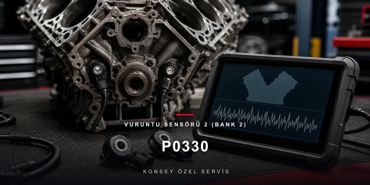 P0330 Arıza Kodu: Vuruntu Sensörü 2 (Bank 2) — V Motorun İkinci Kulağı için Konsey Özel Servis görseli