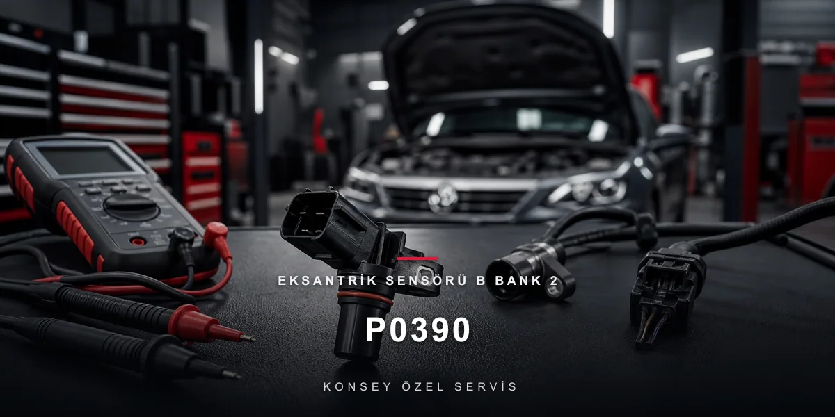 P0390 Arıza Kodu: Eksantrik Sensörü B Bank 2 — Dördüncü Göz için Konsey Özel Servis görseli