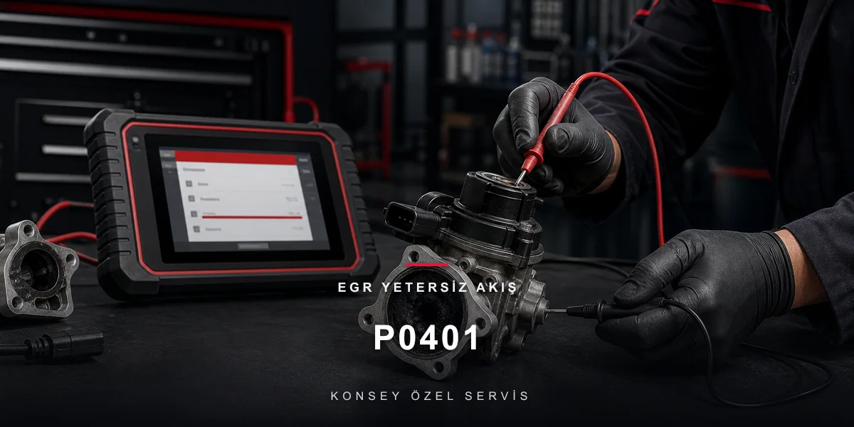 P0401 Arıza Kodu: EGR Yetersiz Akış — Tıkanıklığın Kodu için Konsey Özel Servis görseli