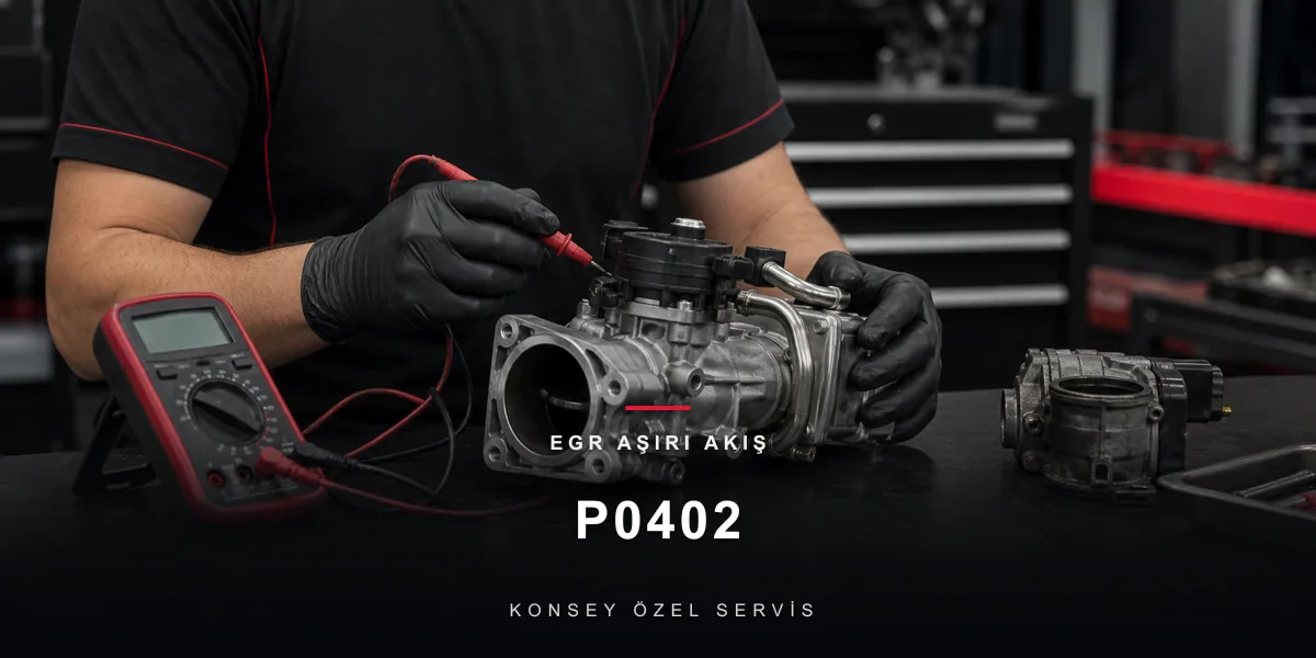 P0402 Arıza Kodu: EGR Aşırı Akış — Kapanmayan Valfin Kodu için Konsey Özel Servis görseli