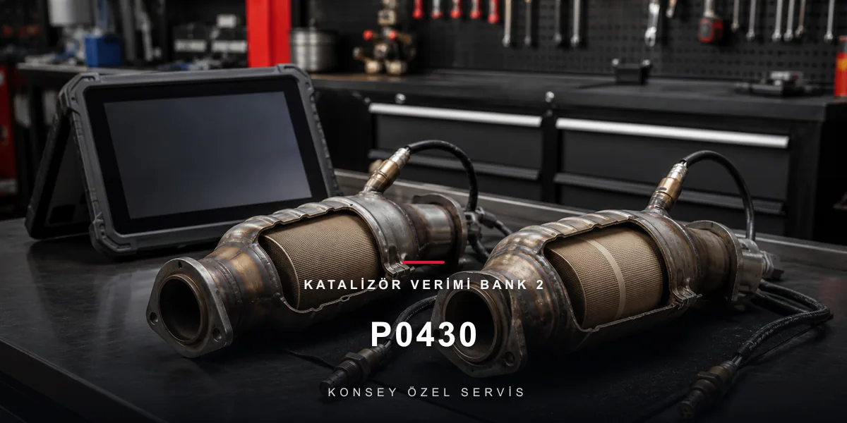 P0430 Arıza Kodu: Katalizör Verimi Bank 2 — Çift Katalizörlü Motorlar için Konsey Özel Servis görseli