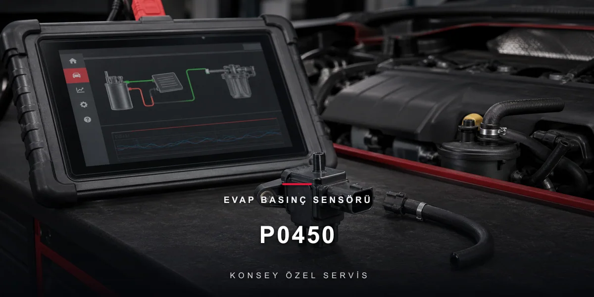 P0450 Arıza Kodu: EVAP Basınç Sensörü — Buhar Sisteminin Tansiyon Aleti için Konsey Özel Servis görseli
