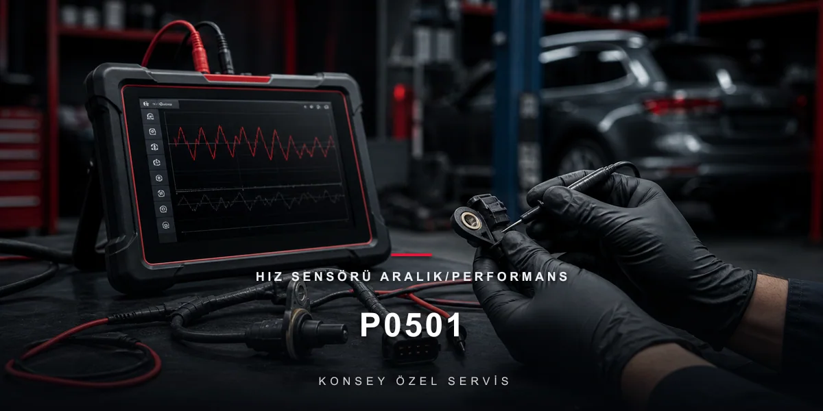 P0501 Arıza Kodu: Hız Sensörü Aralık/Performans — Titrek Hız Verisi için Konsey Özel Servis görseli