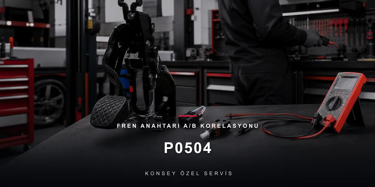 P0504 Arıza Kodu: Fren Anahtarı A/B Korelasyonu — Çift Tanık Çelişkisi için Konsey Özel Servis görseli