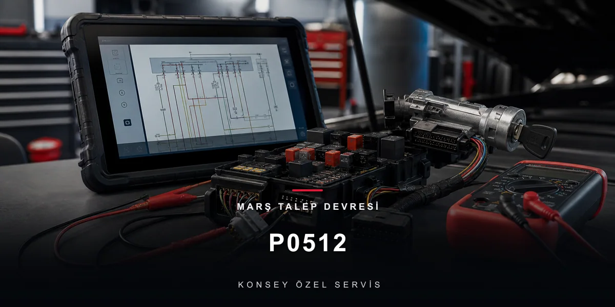 P0512 Arıza Kodu: Marş Talep Devresi — Start Sinyalinin Yolu için Konsey Özel Servis görseli