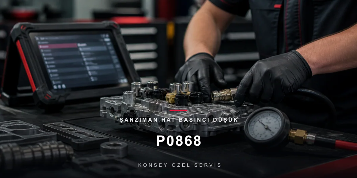 P0868 Arıza Kodu: Şanzıman Hat Basıncı Düşük — Kutunun Tansiyon Düşmesi için Konsey Özel Servis görseli