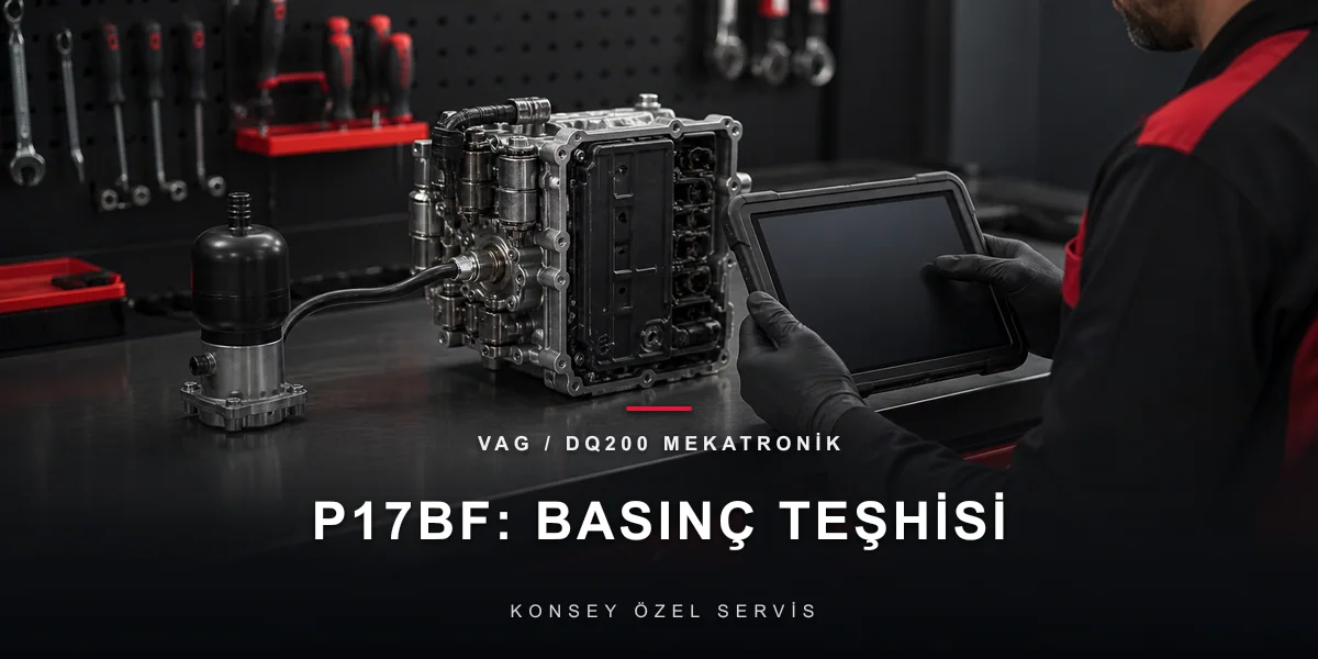 P17BF Arıza Kodu: VAG/DQ200 Mekatronik Basınç Teşhisi için Konsey Özel Servis görseli