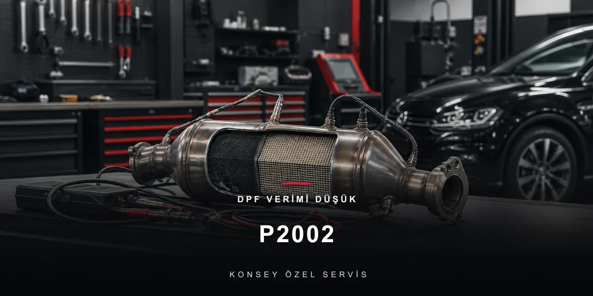 P2002 Arıza Kodu: DPF Verimi Düşük — Filtre Bitti mi, Tıkandı mı? için Konsey Özel Servis görseli