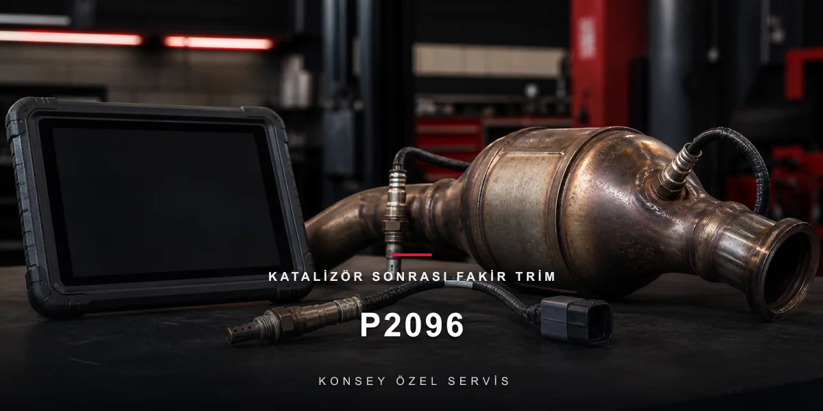 P2096 Arıza Kodu: Katalizör Sonrası Fakir Trim — İnce Ayar Uyarısı için Konsey Özel Servis görseli