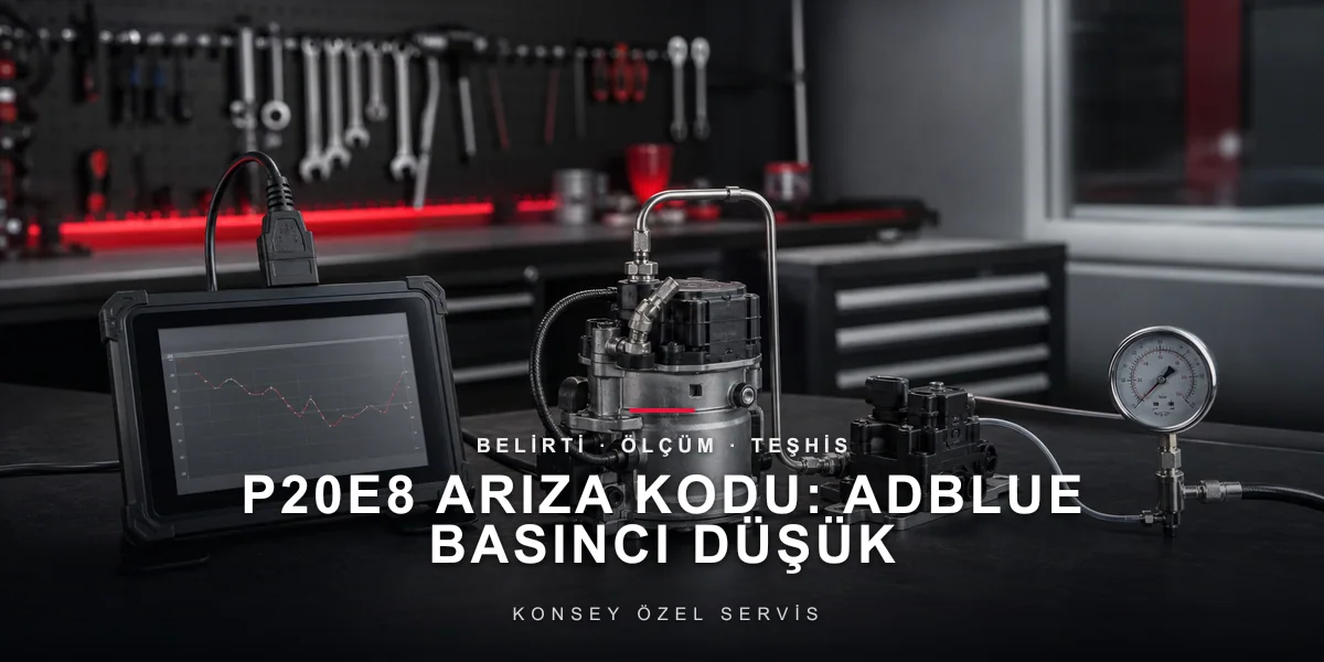 P20E8 Arıza Kodu: AdBlue Basıncı Düşük — Dozlamanın Damar Tansiyonu için Konsey Özel Servis görseli