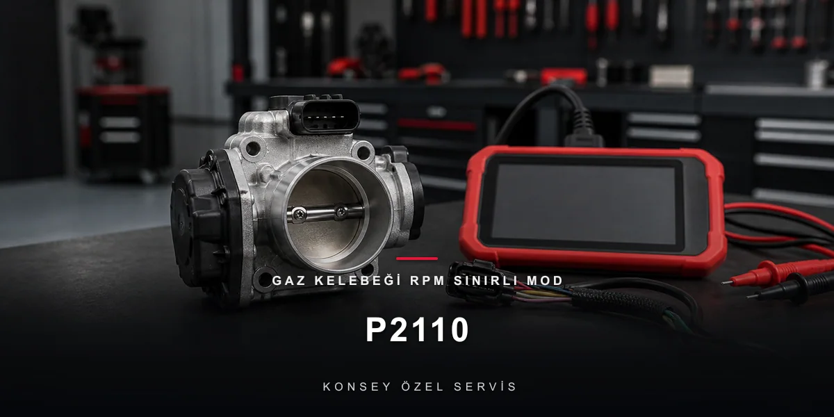 P2110 Arıza Kodu: Gaz Kelebeği RPM Sınırlı Mod — Kısılan Motor için Konsey Özel Servis görseli