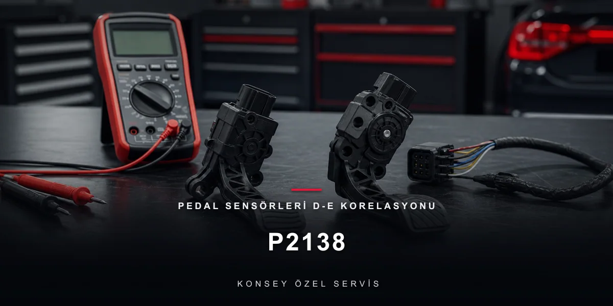 P2138 Arıza Kodu: Pedal Sensörleri D-E Korelasyonu — Çelişen Tanıklar için Konsey Özel Servis görseli