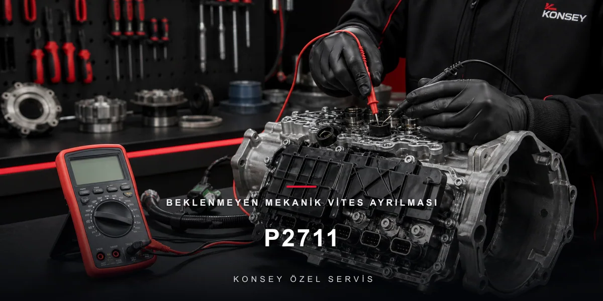 P2711 Arıza Kodu: Beklenmeyen Mekanik Vites Ayrılması — Kutunun El Freni Anları için Konsey Özel Servis görseli
