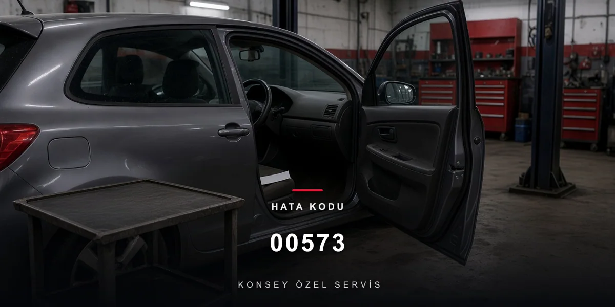 00573 hata kodu: atölyede kapısı açık araç ve yolcu koltuğunda boş kâğıt, Konsey