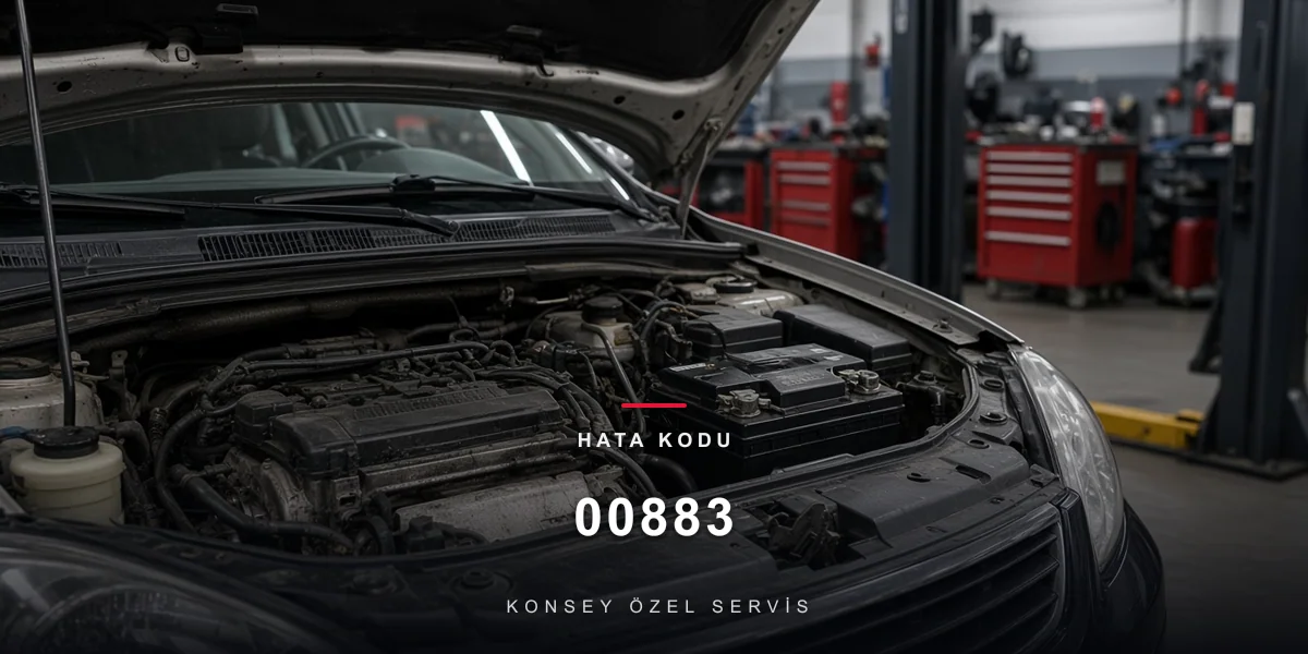 00883 hata kodu: atölyede açık kaput ve takılı akü, Konsey