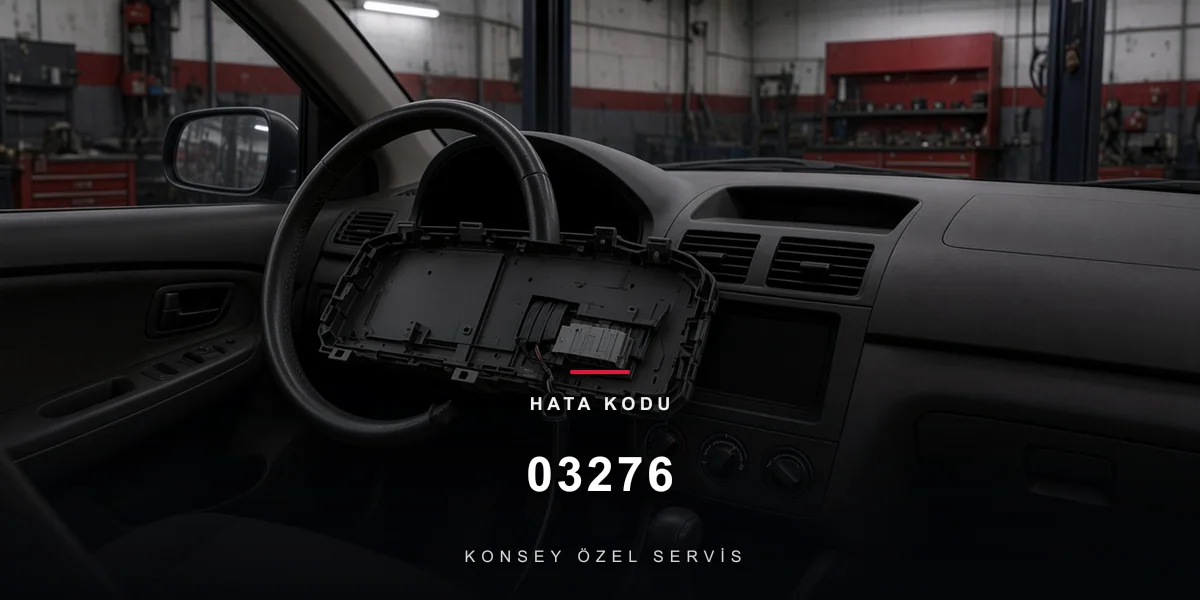 03276 hata kodu: atölyede gösterge kümesi yerinden alınmış, arkası görünür, Konsey