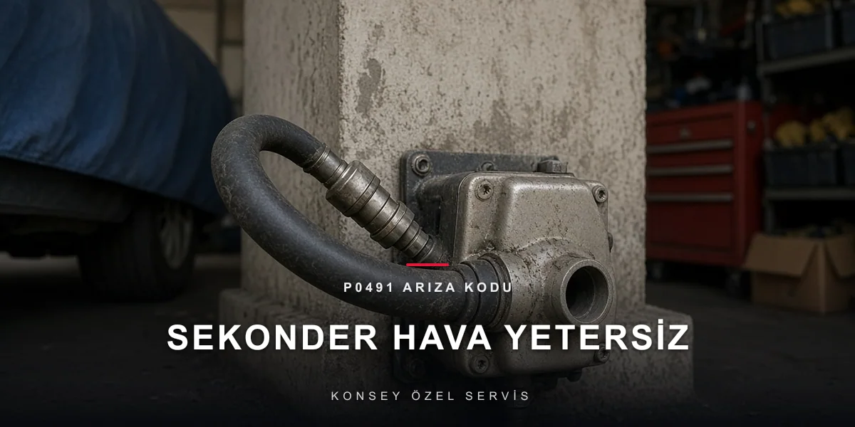 P0491 arıza kodu: sekonder hava pompası ve egzoza giden kalın hortum, Konsey
