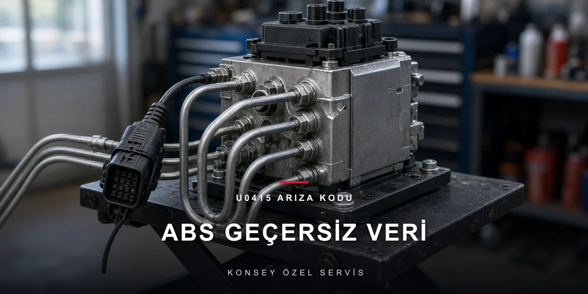U0415 arıza kodu: liftte ABS hidrolik bloğu ve sökük çok pinli fiş, Konsey