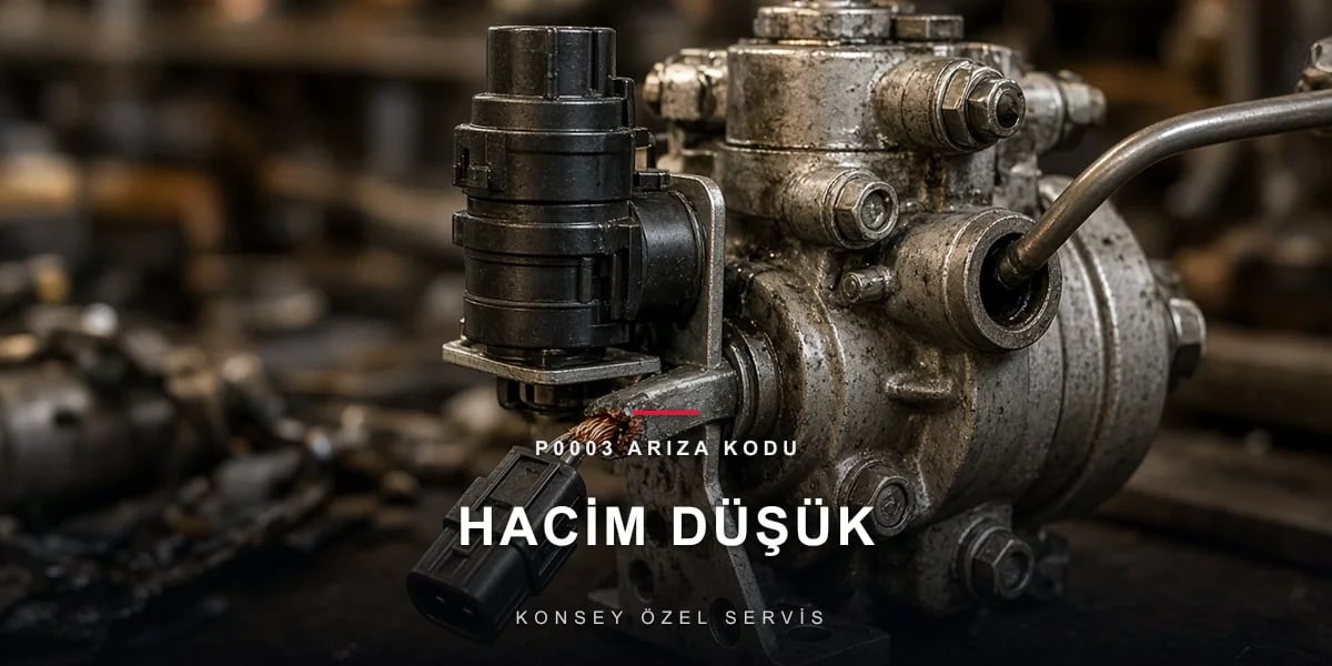 P0003 Arıza Kodu: yakıt hacim regülatörü kontrol hattı düşük için Konsey Özel Servis görseli