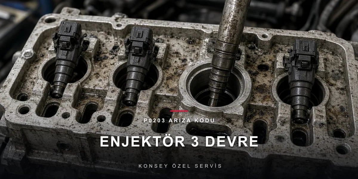 P0203 Arıza Kodu: silindir 3 enjektör devresi açık için Konsey Özel Servis görseli