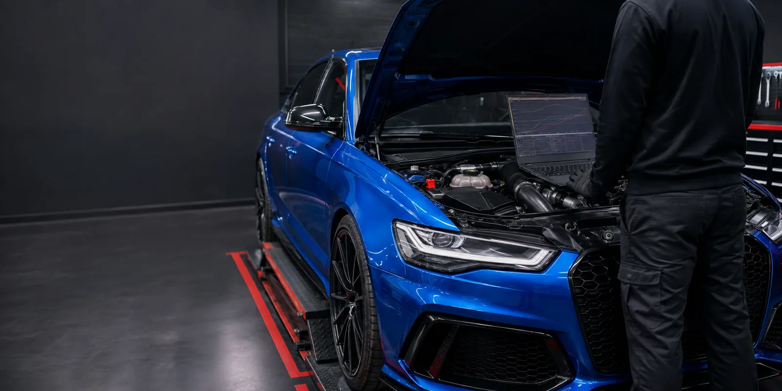 VAG grubu araçta chip tuning sonrası motor, turbo ve canlı veri kontrolü