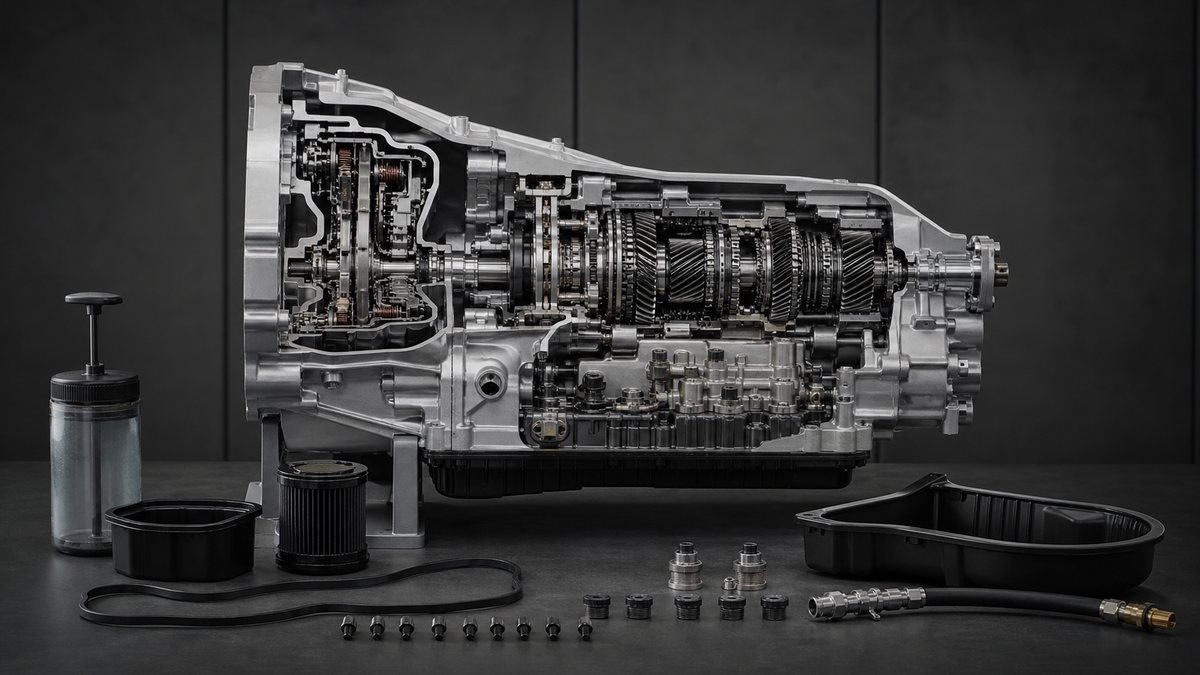 Audi DL382 S tronic çift kavramalı şanzıman kesiti ve servis ölçümü